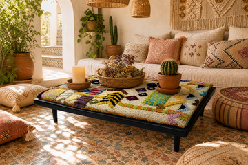 Boho Coffee Table Ideas for a Moroccan-Inspired Living Room | Boho Sofa