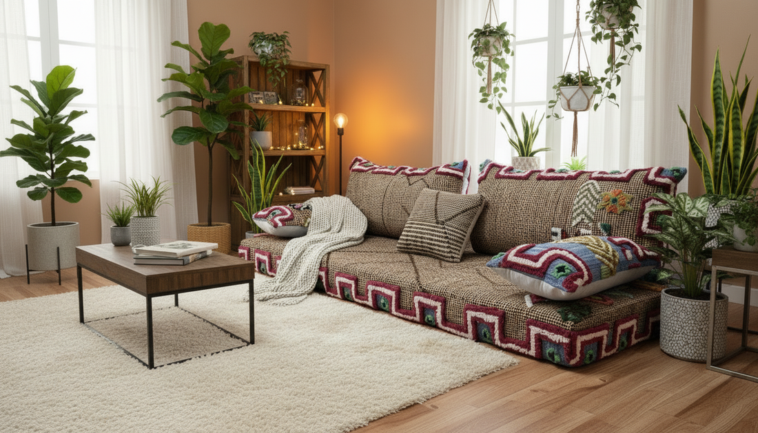 Moroccan Berber Floor Couch – Handmade Boho Sofa , Moroccan boho sofa-BOHO SOFA