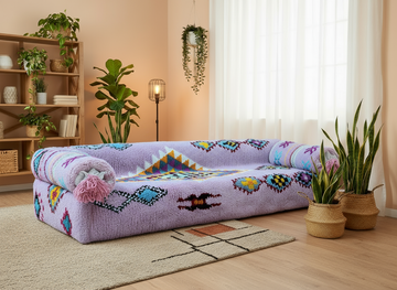 Handmade Moroccan sofa, close-up detail view – Boho Sofa