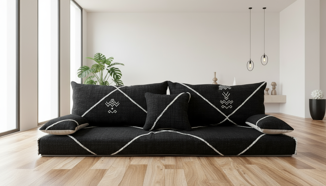 MOROCCAN MULTICOLOR FLOOR COUCH , Multicolor Couch N1-BOHO SOFA