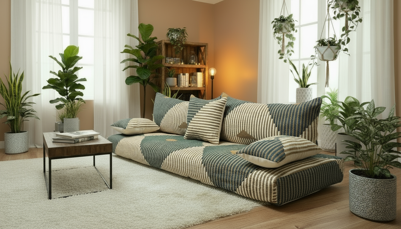 Moroccan Modern floor couch , Modern moroccan sofa Abstract Couch-BOHO SOFA