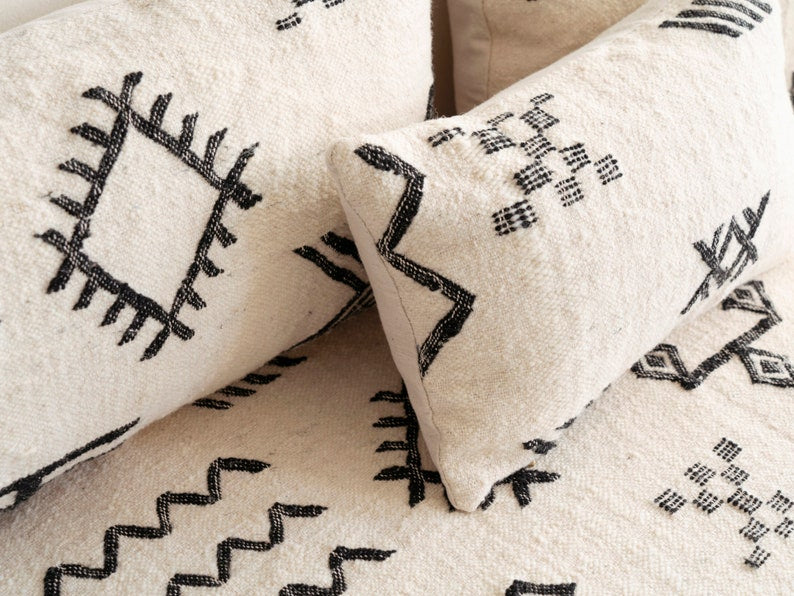 moroccan-wool-couch-white-black-floor-couch-berber-couch-n9-BOHO SOFA