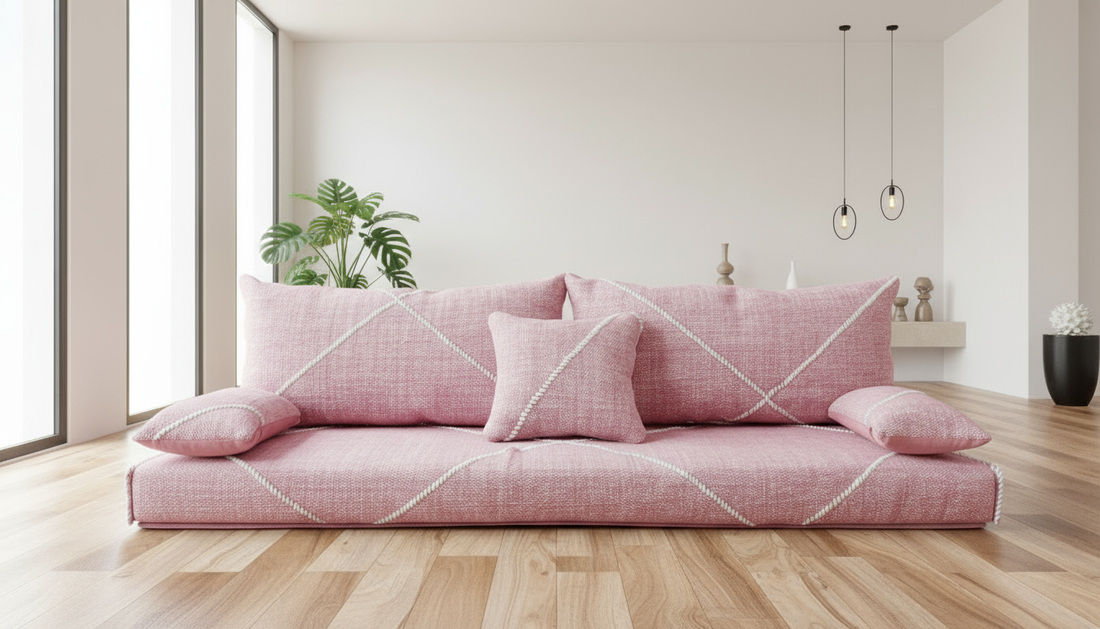 MOROCCAN MULTICOLOR FLOOR COUCH , Multicolor Couch N1-BOHO SOFA