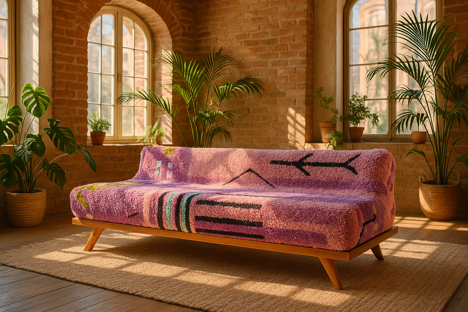 Pink bohemian sofa - Moroccan sofa , Modern Sofa N6-BOHO SOFA