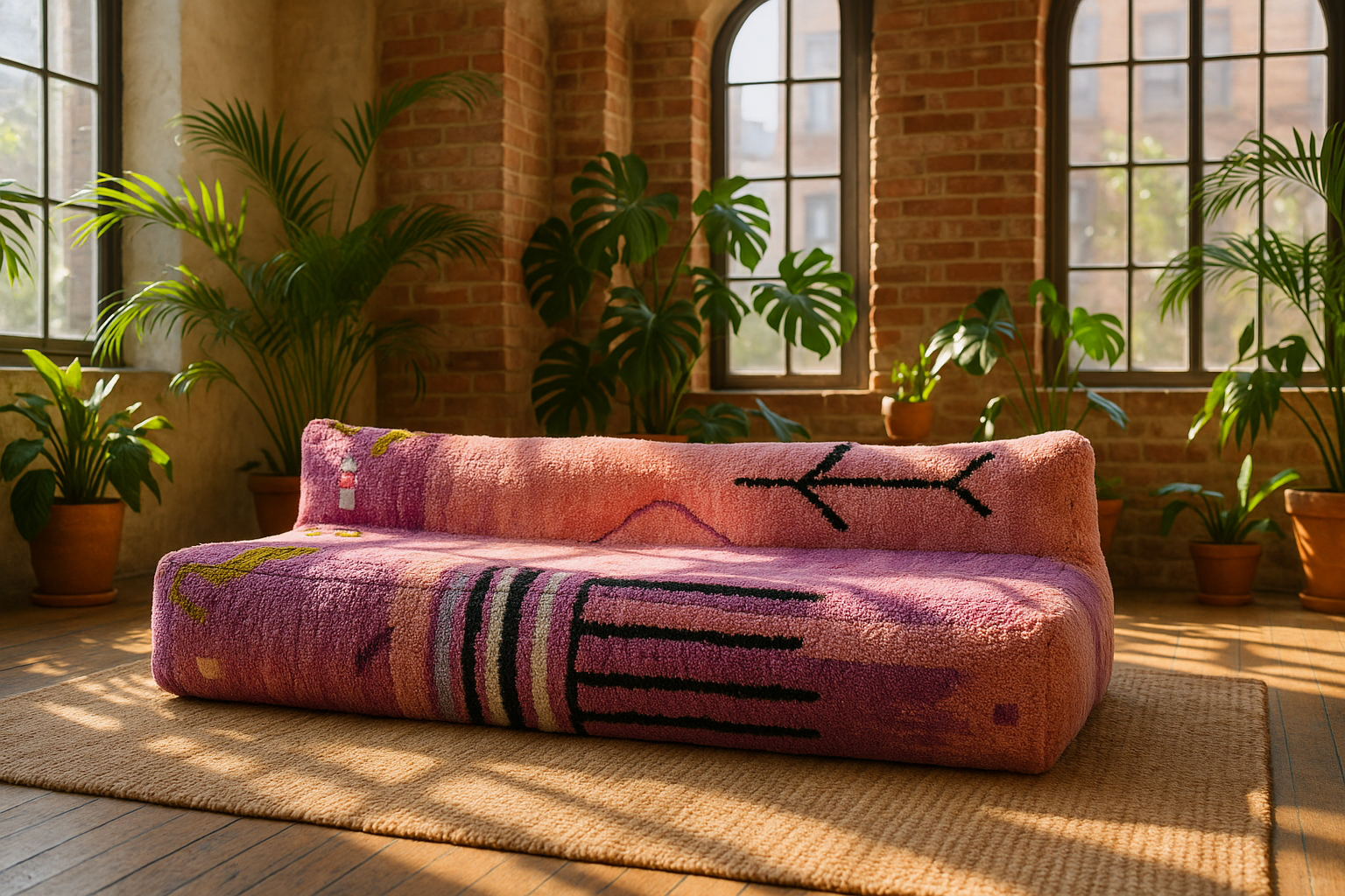 Pink bohemian sofa - Moroccan sofa , Modern Sofa N6-BOHO SOFA
