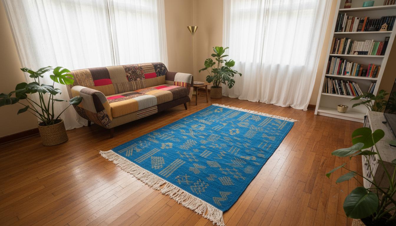 Traditional Abstract Rug I Thick Moroccan Wool Rug (Low-Shedding)-BOHO SOFA