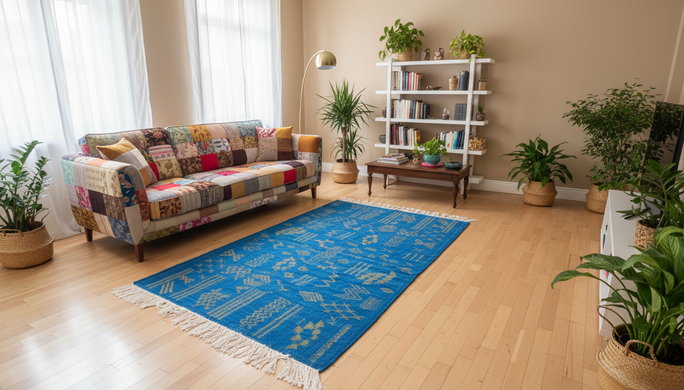 Traditional Abstract Rug I Thick Moroccan Wool Rug (Low-Shedding)-BOHO SOFA