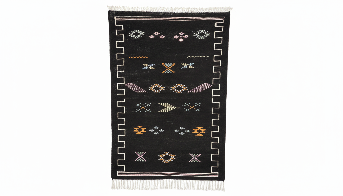Traditional Abstract Rug I Thick Moroccan Wool Rug (Low-Shedding)-BOHO SOFA
