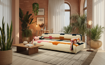 Handmade Moroccan sofa, side view – Boho Sofa