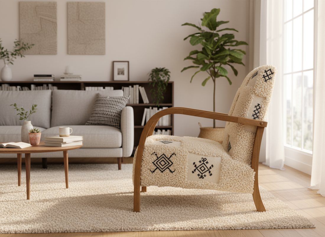 Beni Ourain Moroccan Armchair-BOHO SOFA