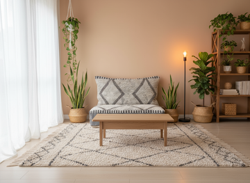 Handmade Moroccan floor couch, close-up detail view – Boho Sofa