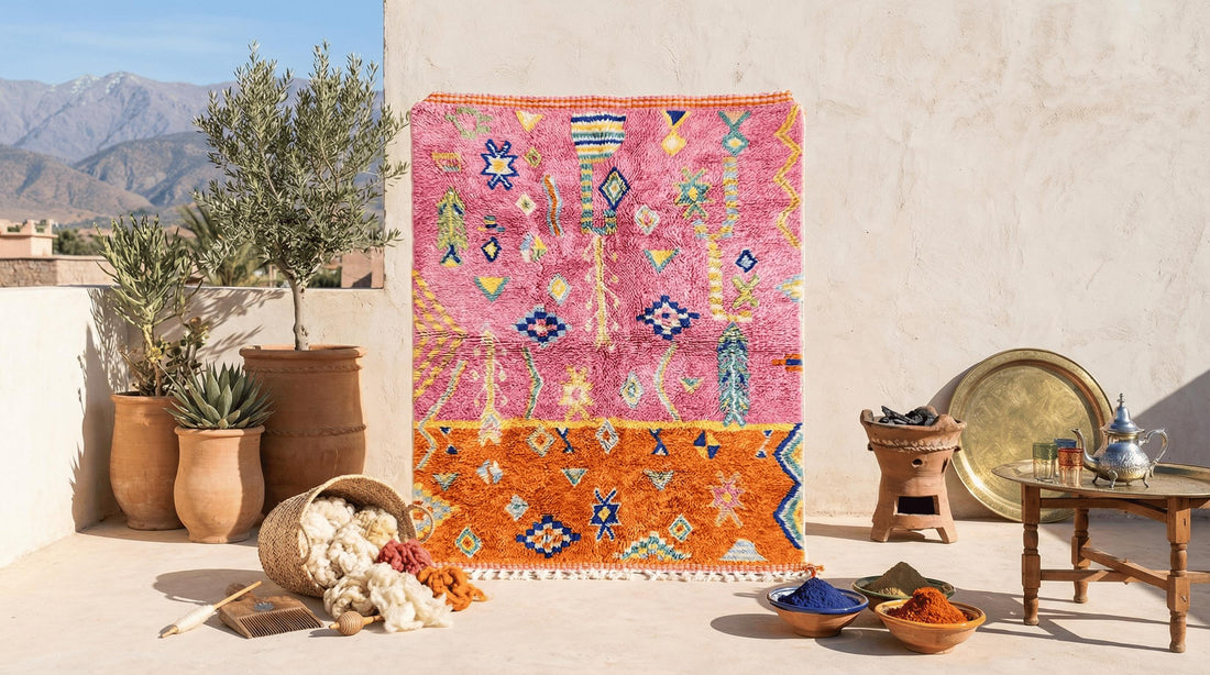 Custom Pink Moroccan Rug | Hand-Knotted Wool Azilal Berber