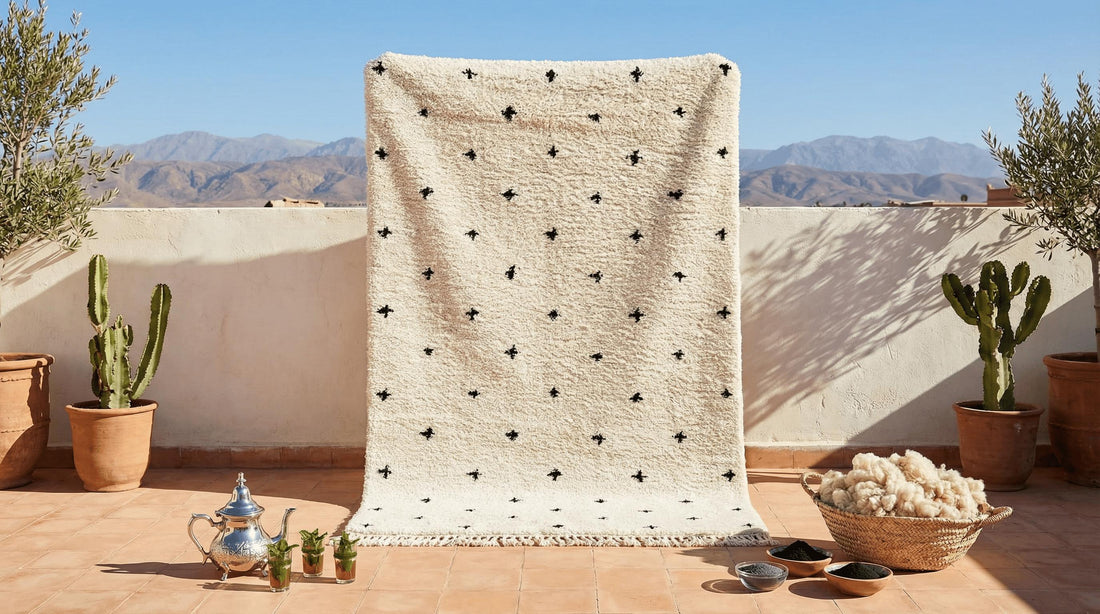 Hand-Knotted Moroccan Azilal Rug, Custom Wool Berber Rug