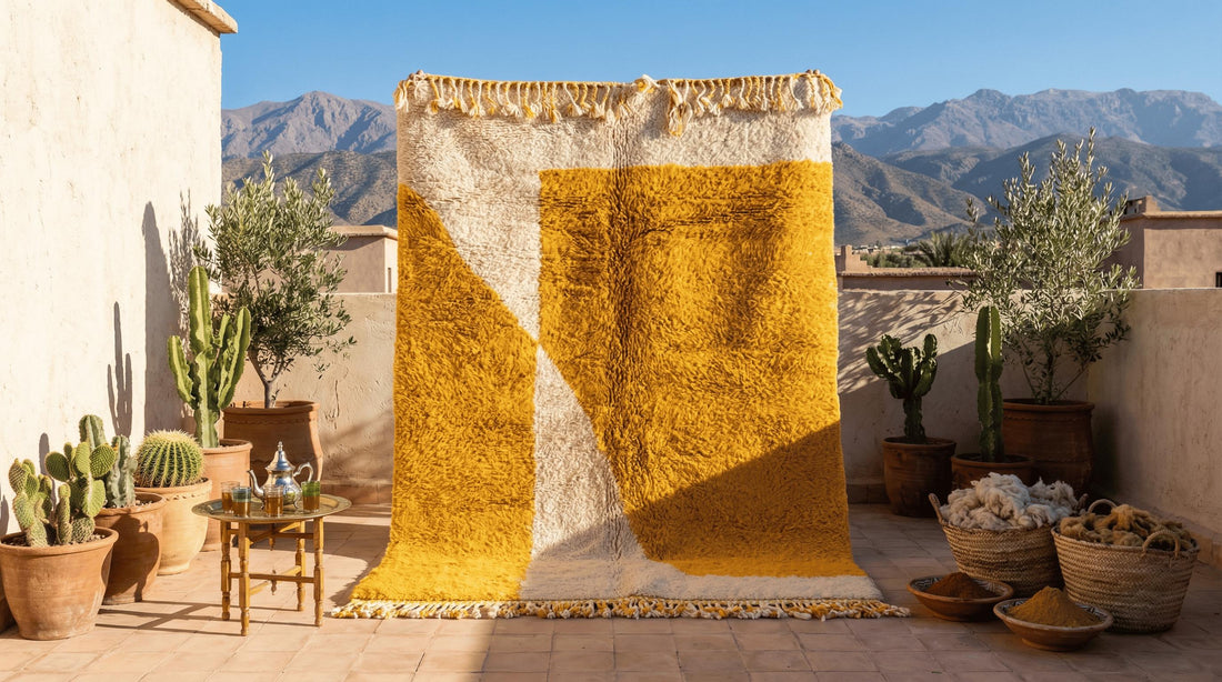 Yellow Moroccan Rug – Hand-Knotted Azilal Berber Wool Rug, Made-to-Order