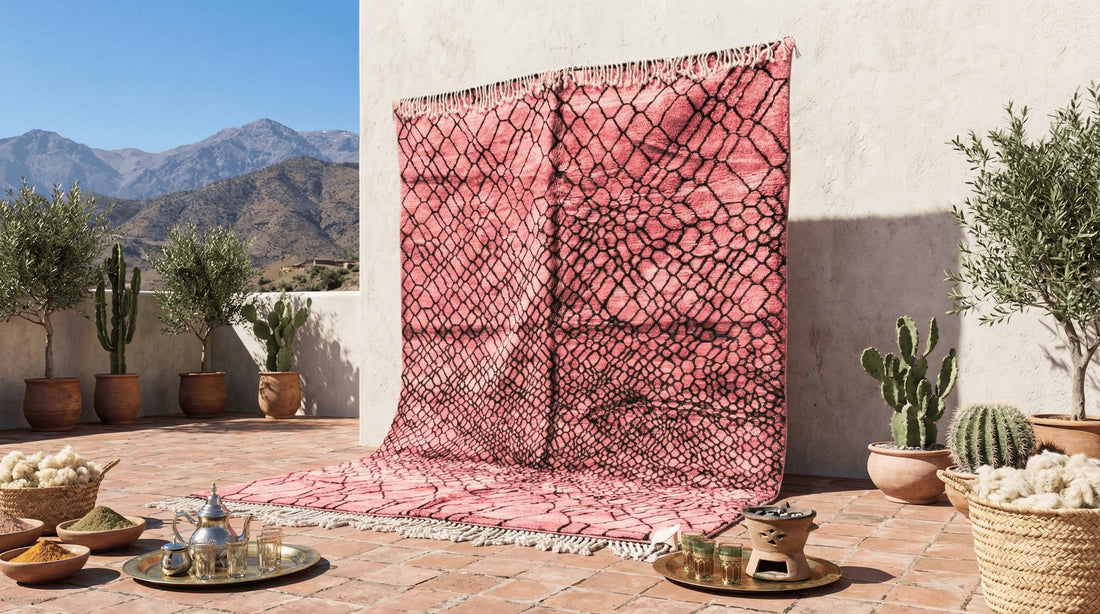 Custom Pink Moroccan Rug – Hand-Knotted Berber Wool Azilal Style