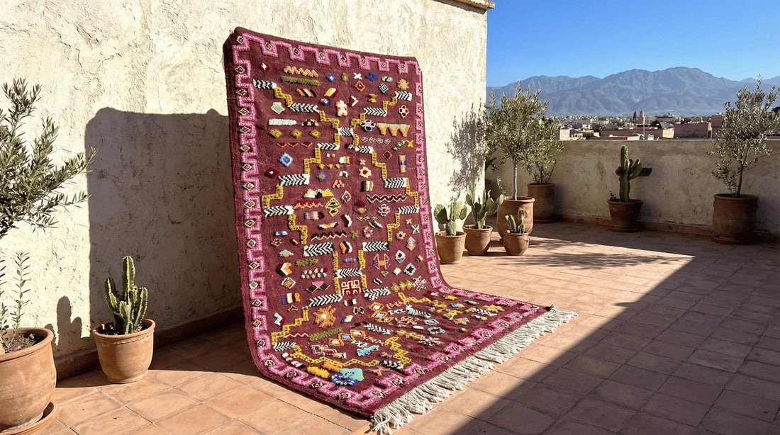 Custom Brown Moroccan Rug | Hand-Knotted Azilal Berber, Natural Wool