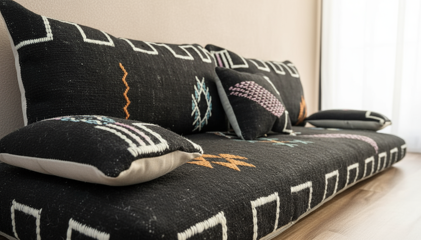 Moroccan Berber Floor Couch – Dark Brown berber couch-BOHO SOFA