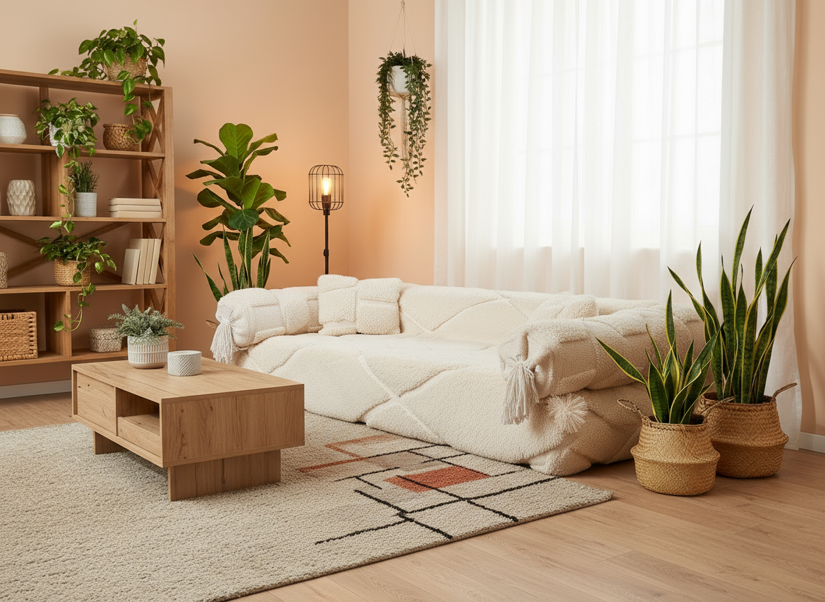 Handmade Moroccan Symbol Sofa | Traditional Hand-Knotted Berber Wool Couch Traditional Sofa N2-BOHO SOFA