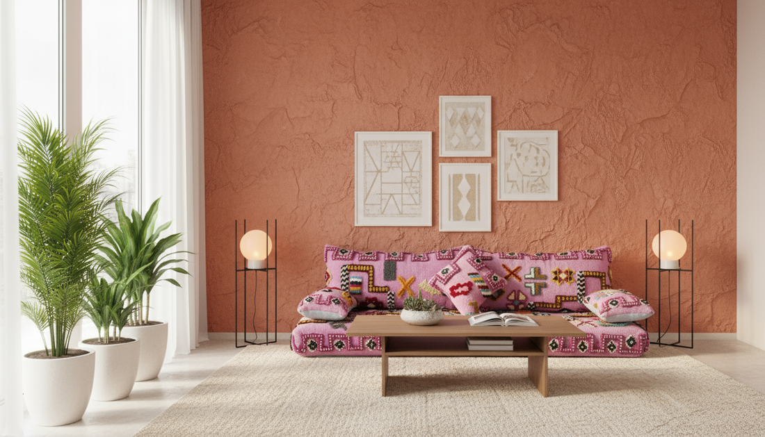 Pink Moroccan couch Moroccan Berber Floor Couch , arabic couch – berber couch-BOHO SOFA