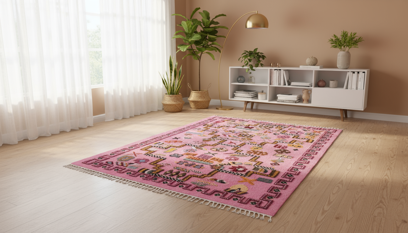 Traditional Abstract Rug I Thick Moroccan Wool Rug (Low-Shedding)-BOHO SOFA