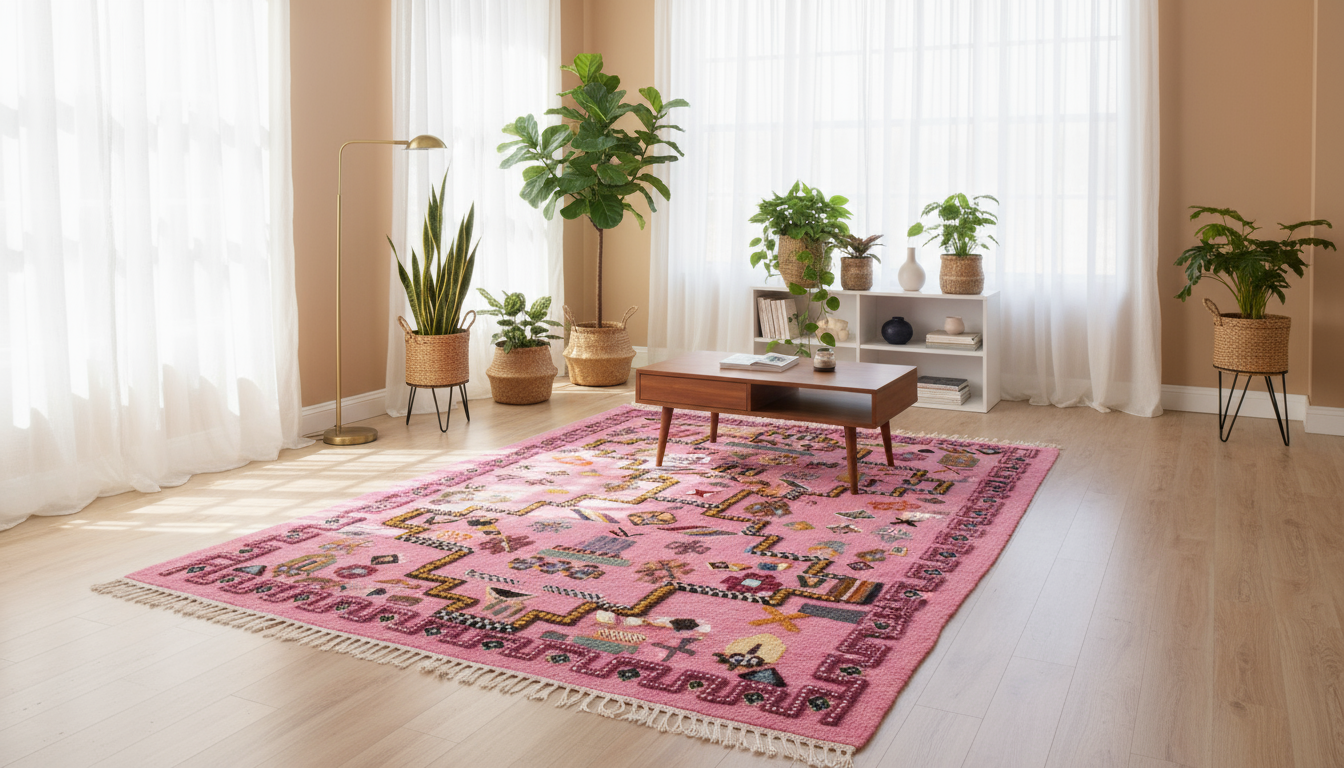 Traditional Abstract Rug I Thick Moroccan Wool Rug (Low-Shedding)-BOHO SOFA
