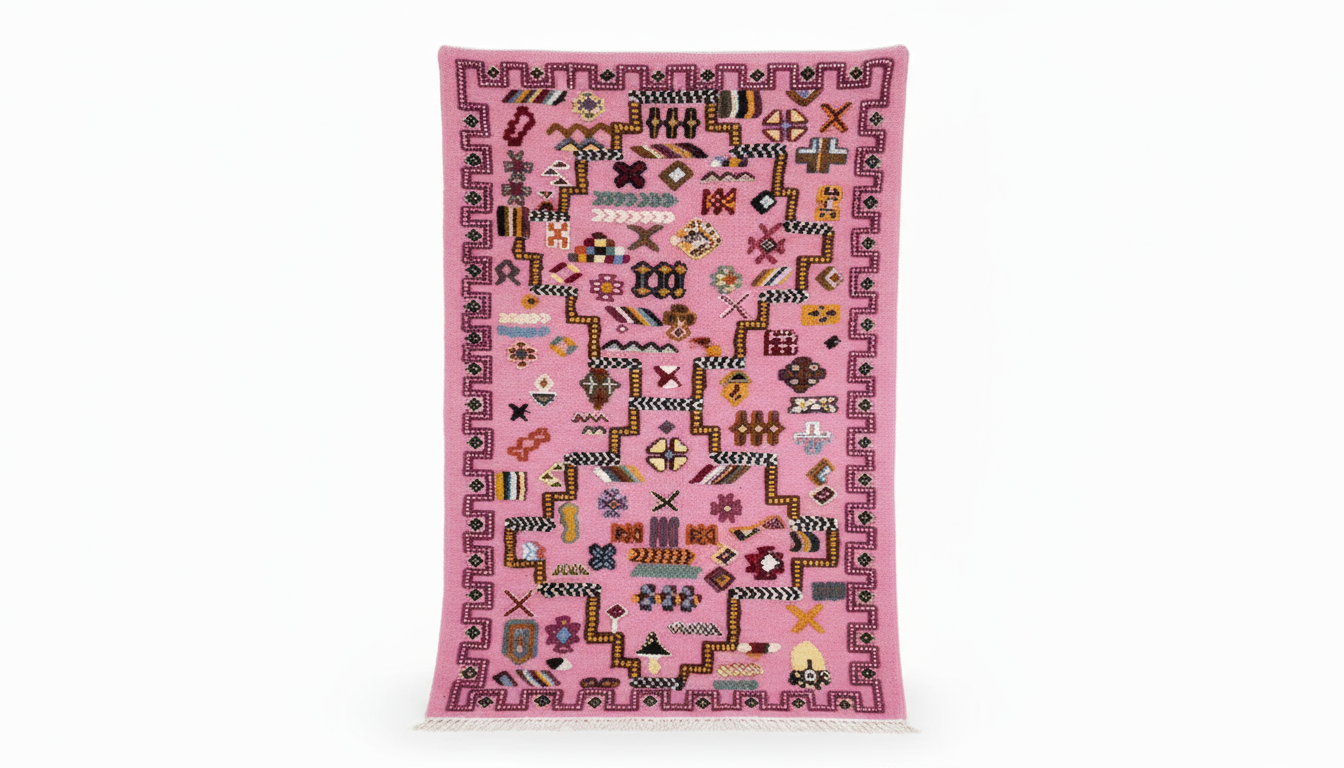 Traditional Abstract Rug I Thick Moroccan Wool Rug (Low-Shedding)-BOHO SOFA