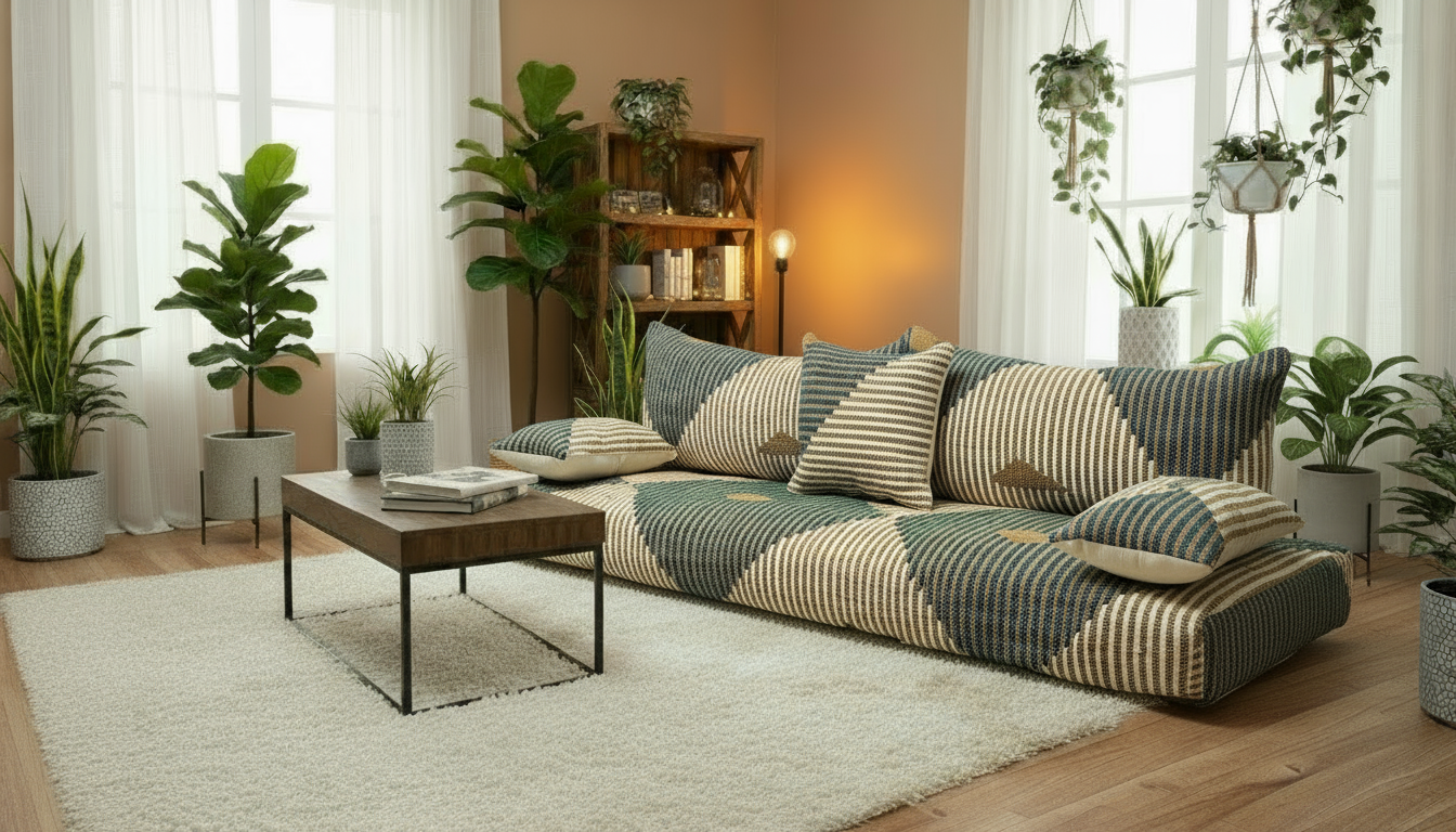 Moroccan Modern floor couch , Modern moroccan sofa Abstract Couch-BOHO SOFA