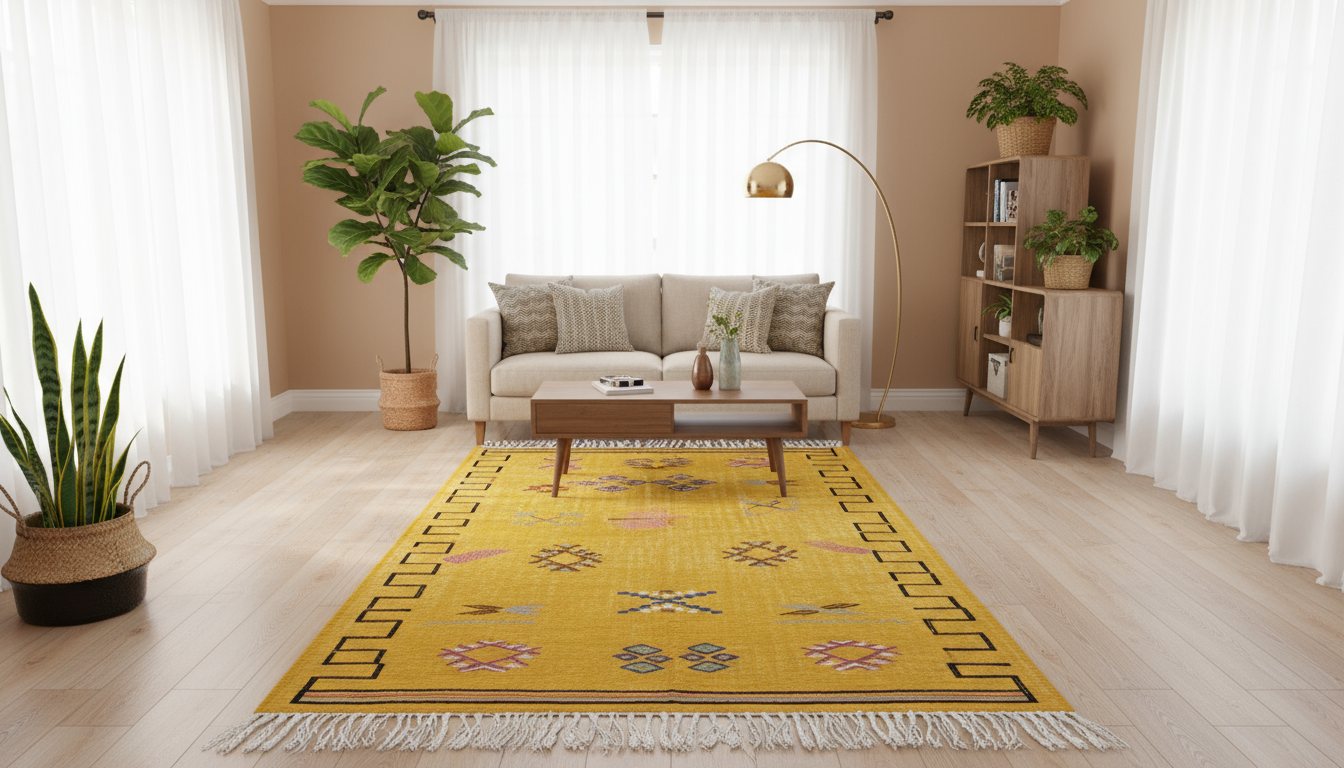 Traditional Abstract Rug I Thick Moroccan Wool Rug (Low-Shedding)-BOHO SOFA