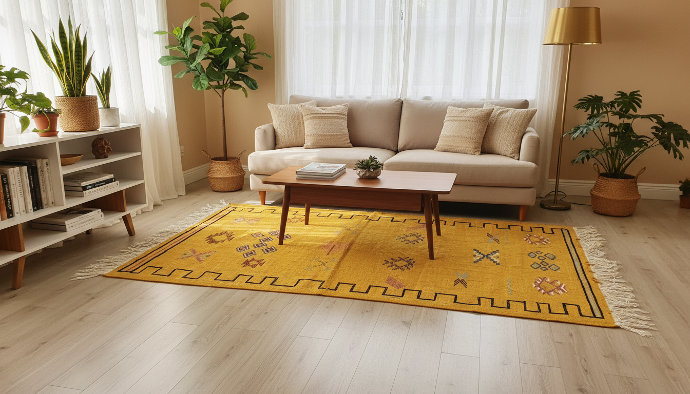 Traditional Abstract Rug I Thick Moroccan Wool Rug (Low-Shedding)-BOHO SOFA